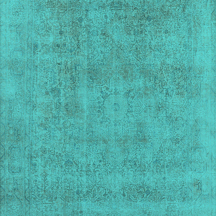 Machine Washable Oriental Turquoise Industrial Area Rugs, wshurb2186turq