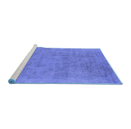 Sideview of Machine Washable Oriental Blue Industrial Rug, wshurb2186blu