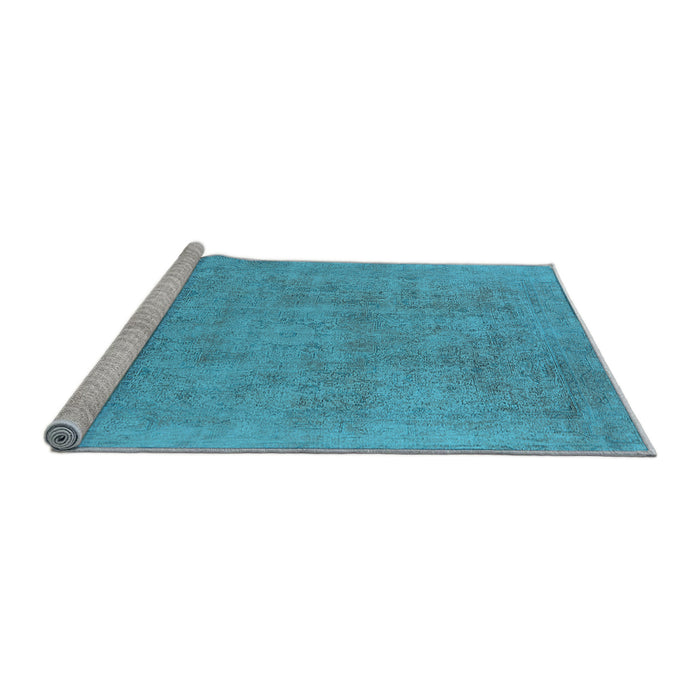 Sideview of Machine Washable Oriental Light Blue Industrial Rug, wshurb2186lblu