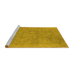 Sideview of Machine Washable Oriental Yellow Industrial Rug, wshurb2186yw