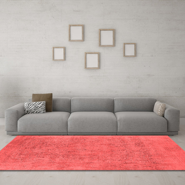 Industrial Red Washable Rugs