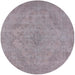 Round Machine Washable Industrial Modern Silver Pink Rug, wshurb2187