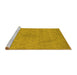 Sideview of Machine Washable Oriental Yellow Industrial Rug, wshurb2187yw