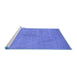 Sideview of Machine Washable Oriental Blue Industrial Rug, wshurb2187blu