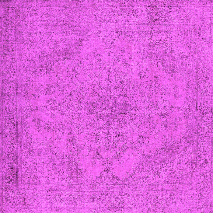 Square Machine Washable Oriental Pink Industrial Rug, wshurb2187pnk