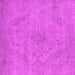 Square Machine Washable Oriental Pink Industrial Rug, wshurb2187pnk