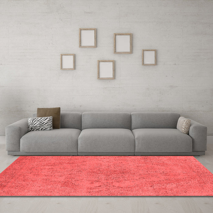Industrial Red Washable Rugs