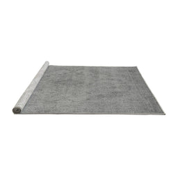 Sideview of Machine Washable Oriental Gray Industrial Rug, wshurb2187gry