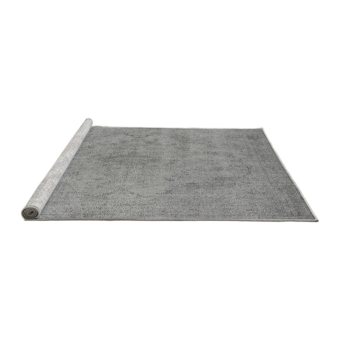 Sideview of Machine Washable Oriental Gray Industrial Rug, wshurb2187gry
