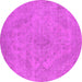 Round Oriental Pink Industrial Rug, urb2187pnk