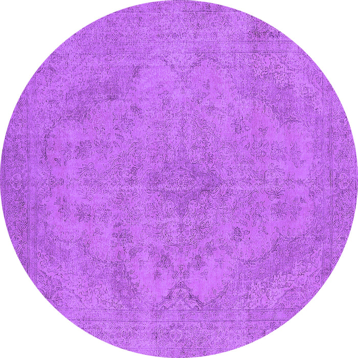 Round Oriental Purple Industrial Rug, urb2187pur