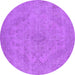 Round Oriental Purple Industrial Rug, urb2187pur