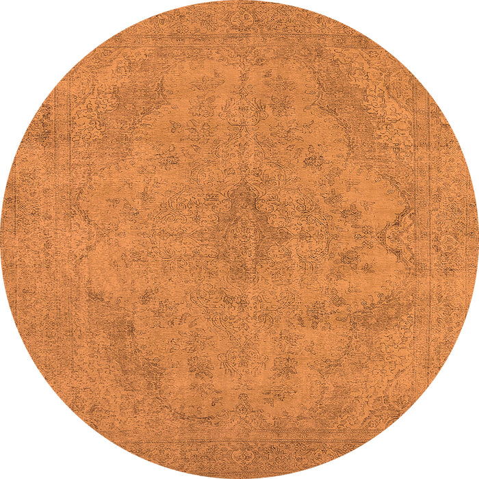 Round Oriental Orange Industrial Rug, urb2187org