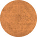 Round Oriental Orange Industrial Rug, urb2187org