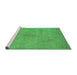 Sideview of Machine Washable Oriental Emerald Green Industrial Area Rugs, wshurb2187emgrn