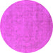 Round Oriental Pink Industrial Rug, urb2188pnk