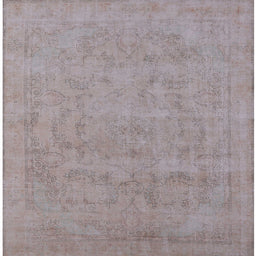 Square Mid-Century Modern Pink Oriental Rug, urb2188