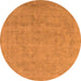 Round Oriental Orange Industrial Rug, urb2188org