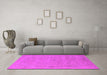Machine Washable Oriental Pink Industrial Rug in a Living Room, wshurb2188pnk