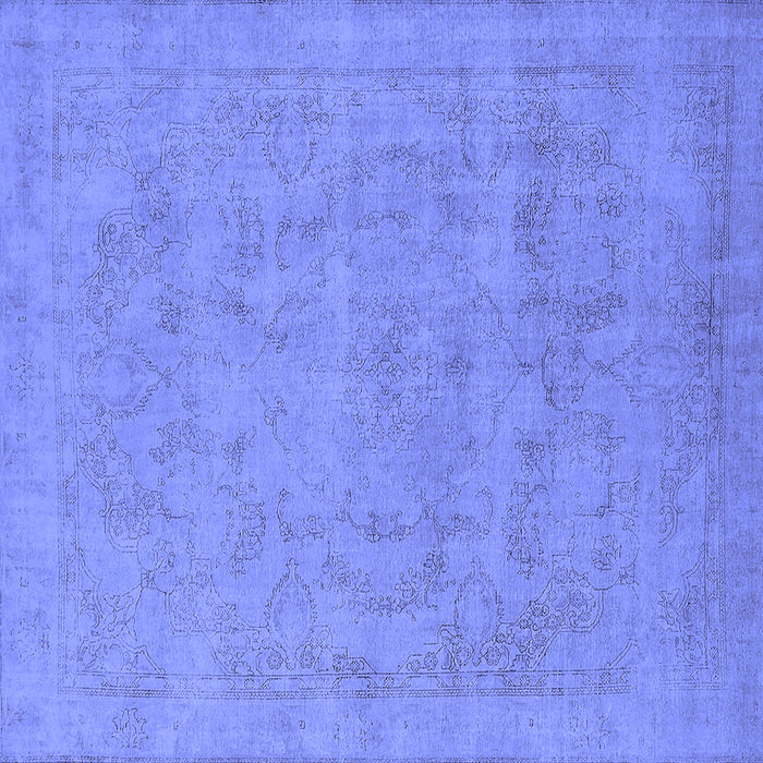 Square Machine Washable Oriental Blue Industrial Rug, wshurb2188blu