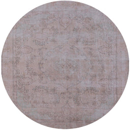 Round Machine Washable Industrial Modern Rosy Pink Rug, wshurb2188