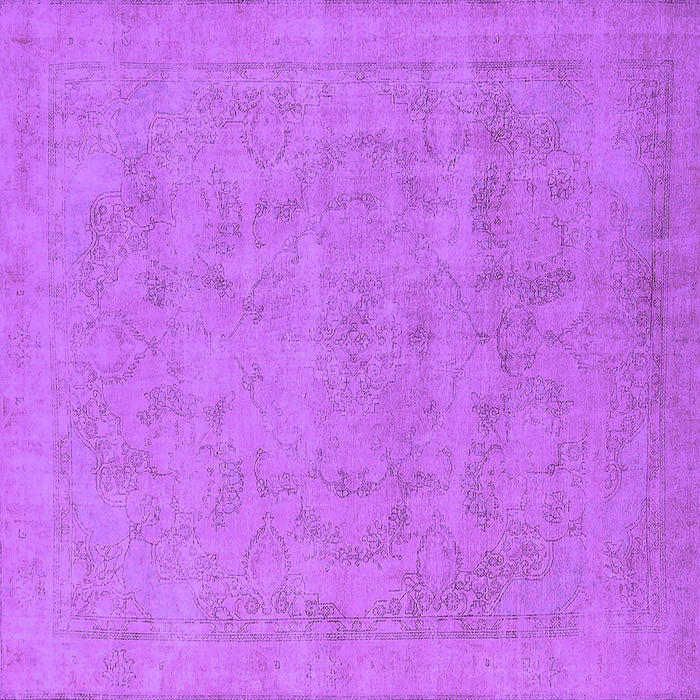 Square Machine Washable Oriental Purple Industrial Area Rugs, wshurb2188pur