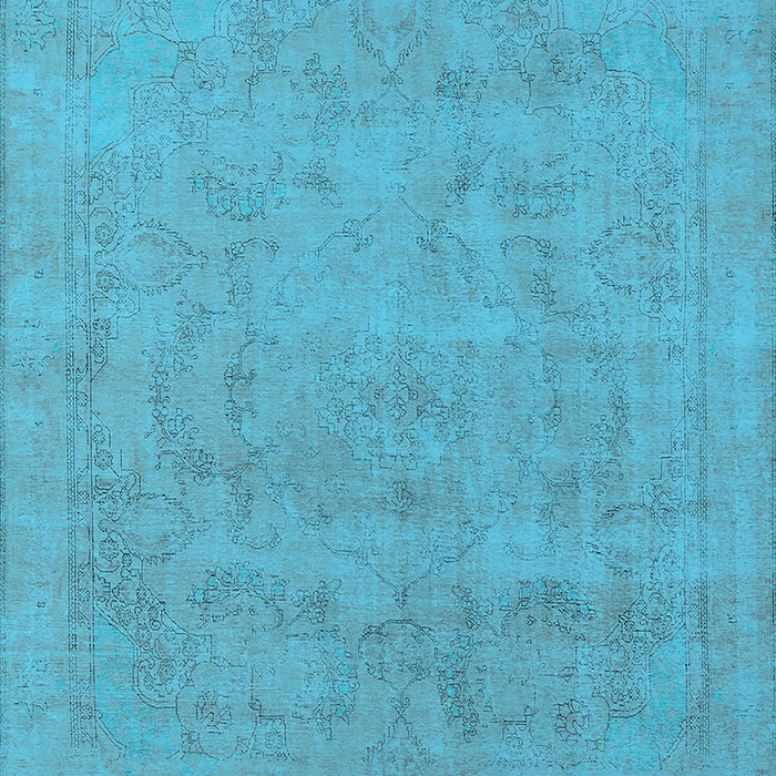 Machine Washable Oriental Light Blue Industrial Rug, wshurb2188lblu