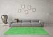 Machine Washable Oriental Emerald Green Industrial Area Rugs in a Living Room,, wshurb2188emgrn