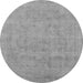 Round Machine Washable Oriental Gray Industrial Rug, wshurb2188gry