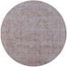 Round Mid-Century Modern Pink Oriental Rug, urb2188