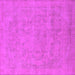 Square Machine Washable Oriental Pink Industrial Rug, wshurb2188pnk