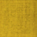Square Machine Washable Oriental Yellow Industrial Rug, wshurb2188yw