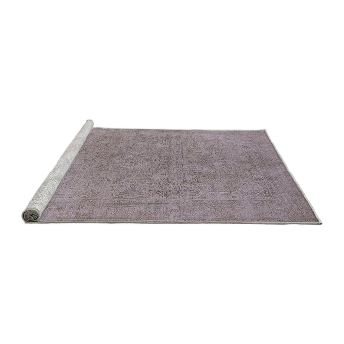 Sideview of Machine Washable Industrial Modern Silver Pink Rug, wshurb2189