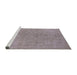 Sideview of Machine Washable Industrial Modern Silver Pink Rug, wshurb2189