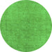 Round Oriental Green Industrial Rug, urb2189grn