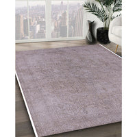 Mid-Century Modern Silver Pink Oriental Rug, urb2189