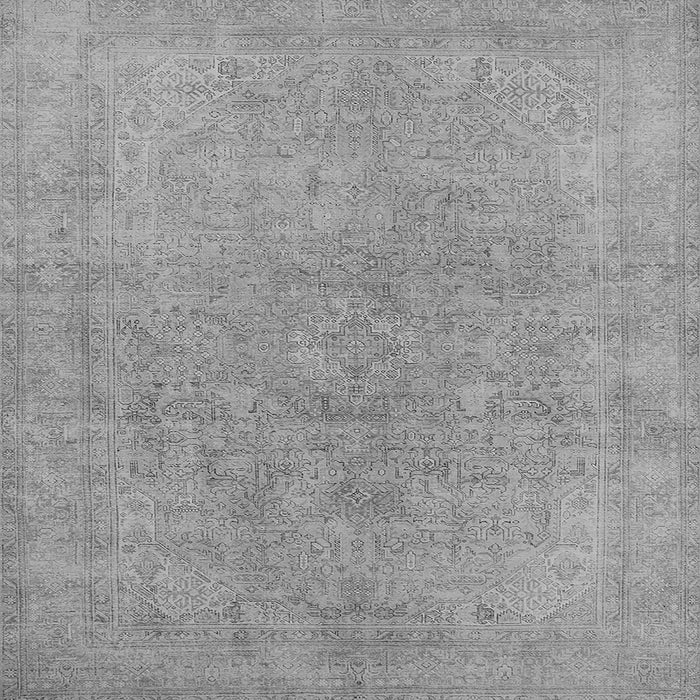 Square Machine Washable Oriental Gray Industrial Rug, wshurb2189gry