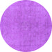 Round Oriental Purple Industrial Rug, urb2189pur