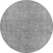 Round Oriental Gray Industrial Rug, urb2189gry