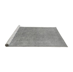 Sideview of Machine Washable Oriental Gray Industrial Rug, wshurb2189gry