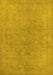 Machine Washable Oriental Yellow Industrial Rug, wshurb2189yw