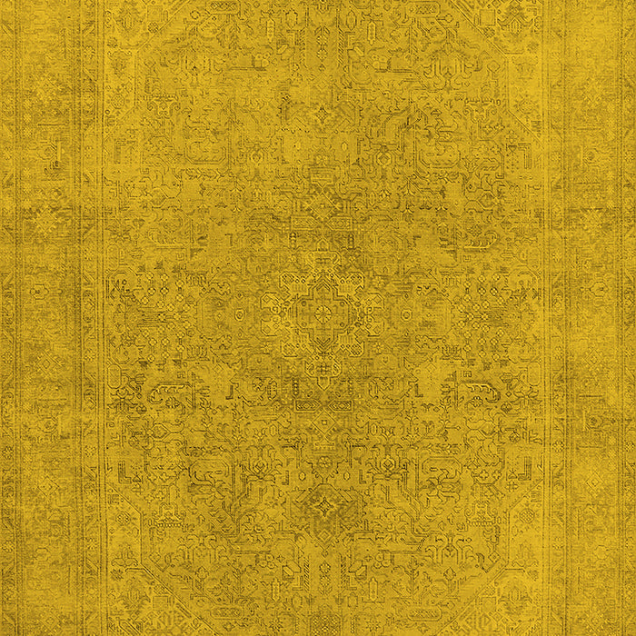 Machine Washable Oriental Yellow Industrial Rug, wshurb2189yw