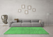 Machine Washable Oriental Emerald Green Industrial Area Rugs in a Living Room,, wshurb2189emgrn
