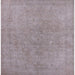 Square Mid-Century Modern Silver Pink Oriental Rug, urb2189