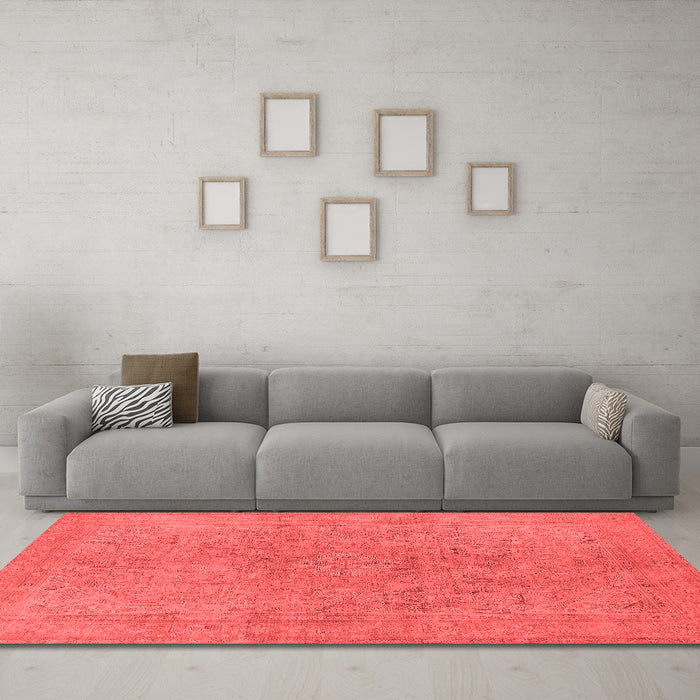 Industrial Red Washable Rugs