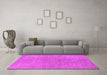 Machine Washable Oriental Pink Industrial Rug in a Living Room, wshurb2189pnk