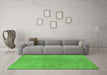 Machine Washable Oriental Green Industrial Area Rugs in a Living Room,, wshurb2189grn