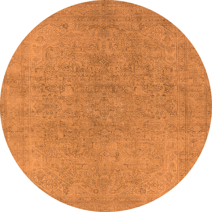 Round Oriental Orange Industrial Rug, urb2189org