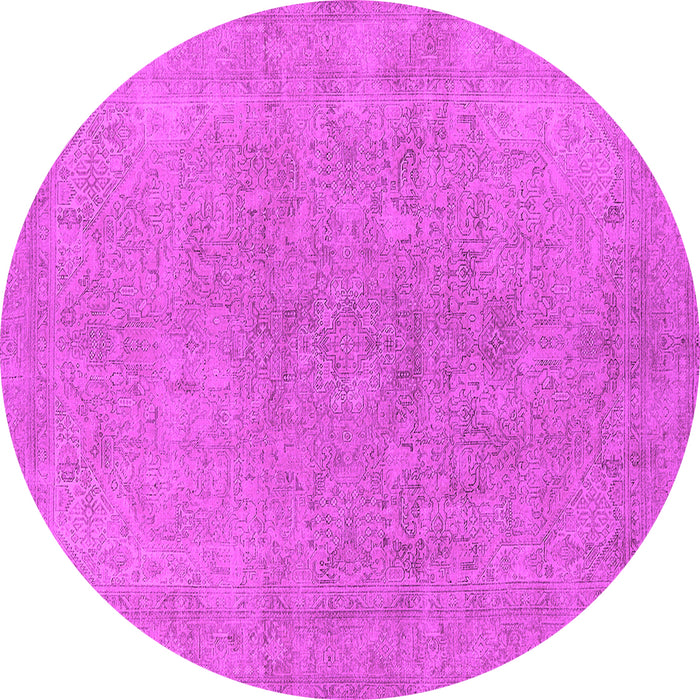 Round Oriental Pink Industrial Rug, urb2189pnk