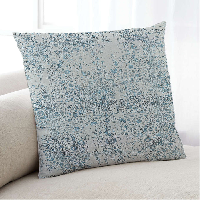 Lifestyle Image of Mid-Century Modern Urban Square Light Slate Gray Throw Pillow, 18 inch by 18 inch, pwurb218